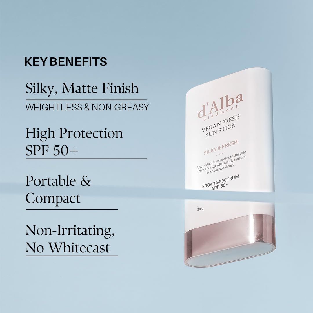 d'alba Piedmont Air Fit Fresh Sun Stick used outdoors for quick re-application.