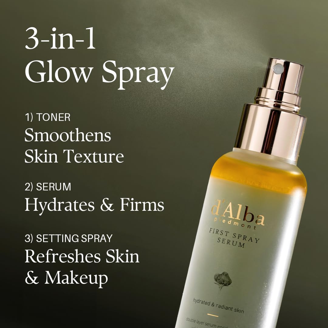 d'alba Piedmont dual-layer spray ready-to-use bottle showing refreshing finish