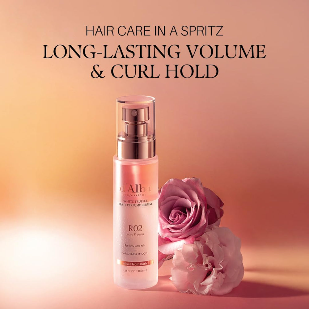 d'alba Piedmont hair serum texture close-up shows lightweight hydration without heaviness