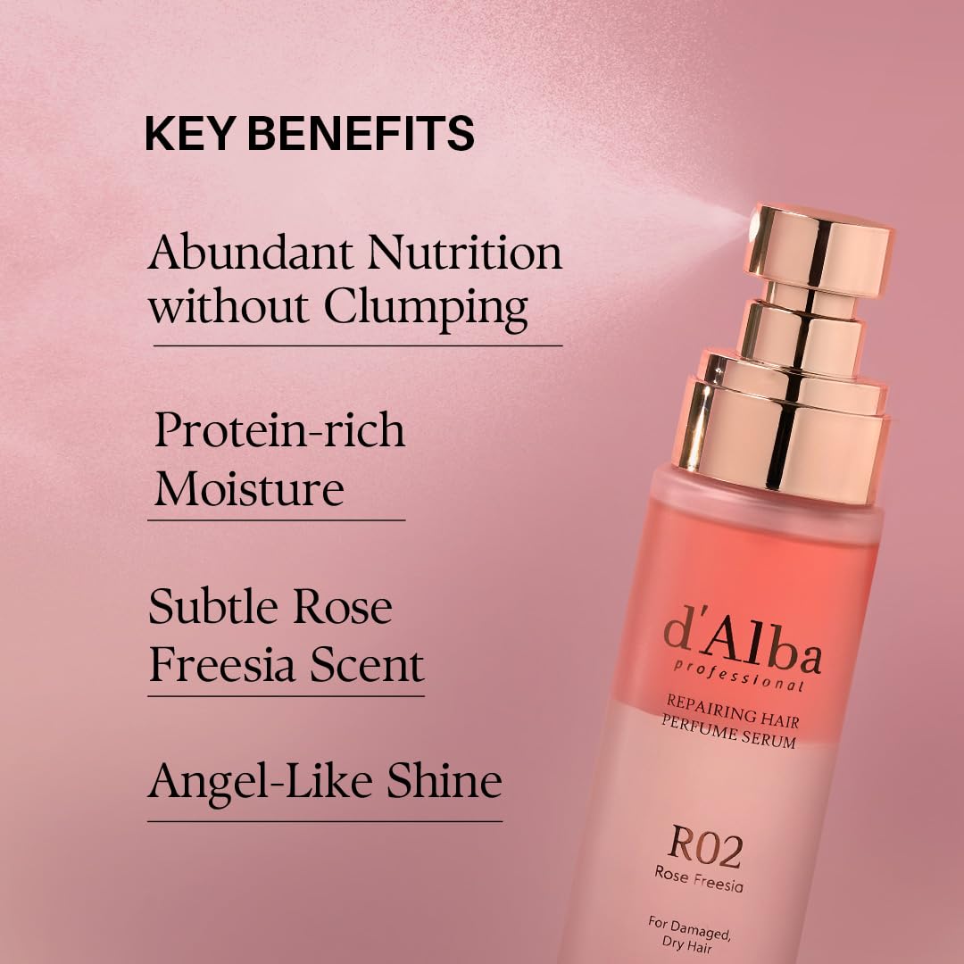 d'alba Piedmont silk extract and keratin blend nourishes for smoother strands