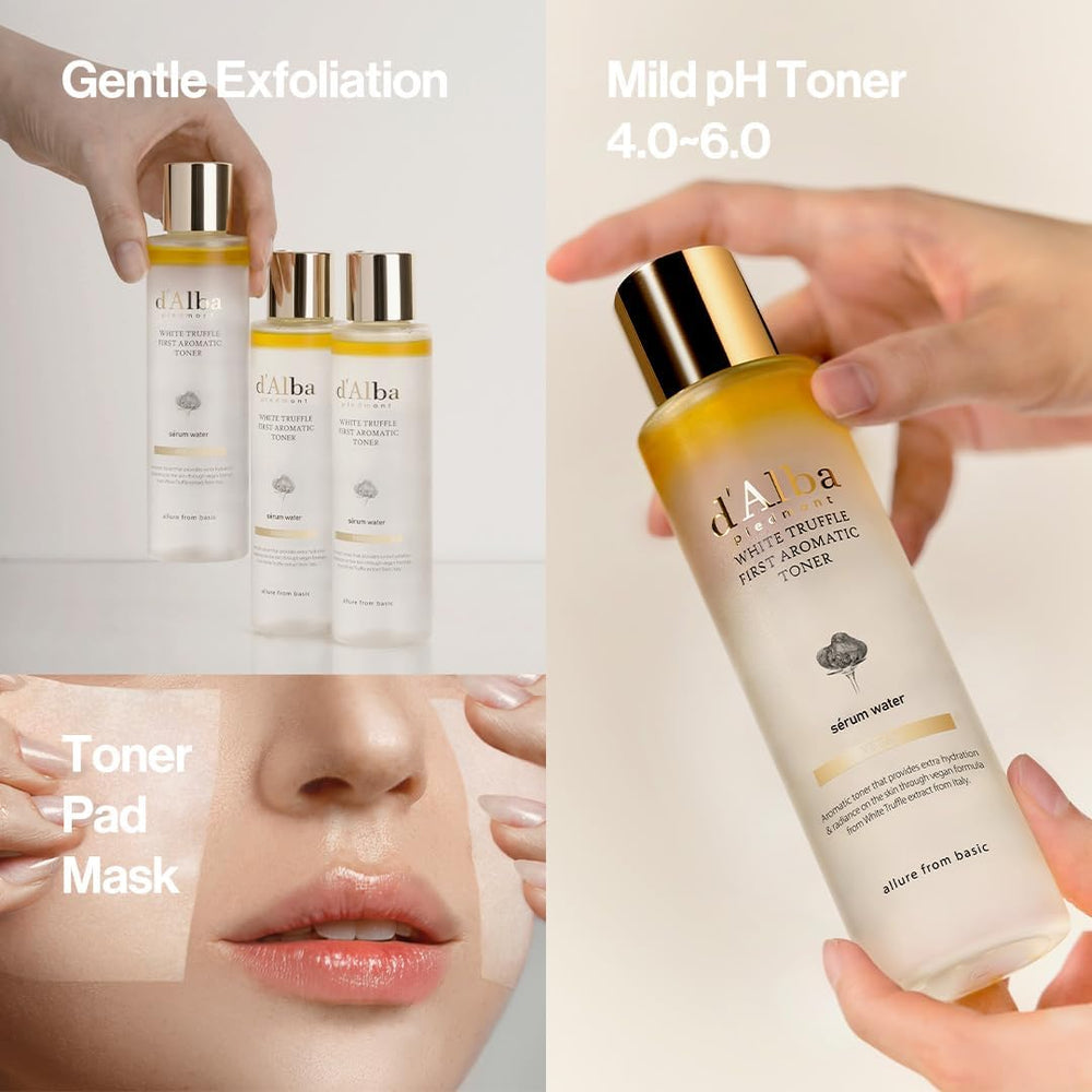 d'alba Piedmont enzyme and PHA exfoliants label emphasizes gentle exfoliation.