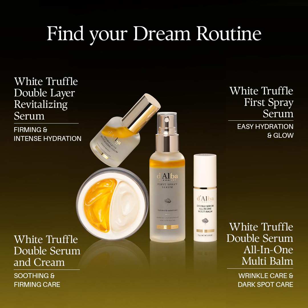 d'alba Piedmont truffle serum night routine setup suggests evening hydration ritual