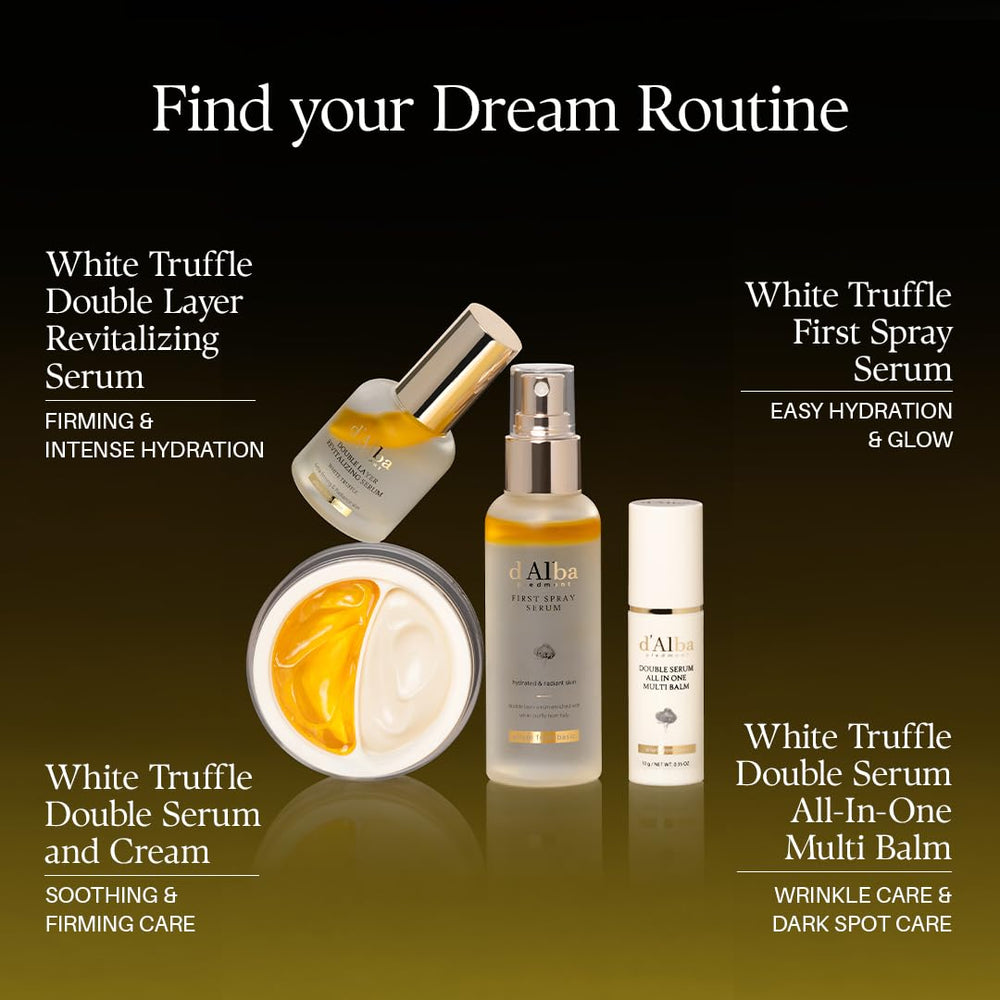 d'alba Piedmont truffle serum night routine setup suggests evening hydration ritual