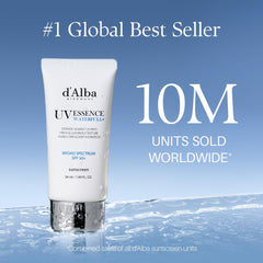 d'alba Waterfull texture close-up highlighting lightweight, non-greasy finish.