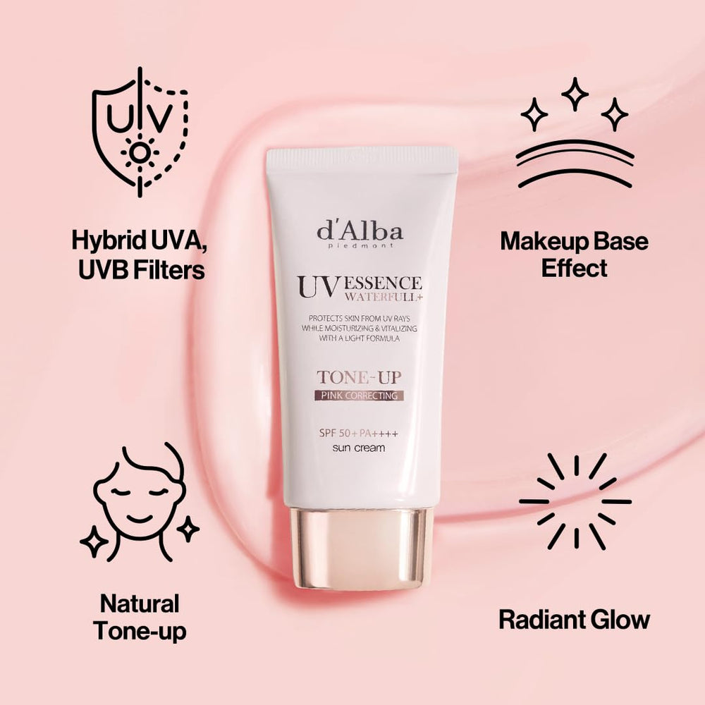 d'alba Piedmont Waterfull Tone-Up Sunscreen Serum outdoor use suggests sweat-proof protection