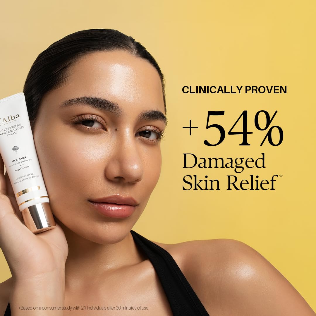 d'alba Piedmont White Truffle Double Moisture Cream vegan label emphasizes plant-based nourishment