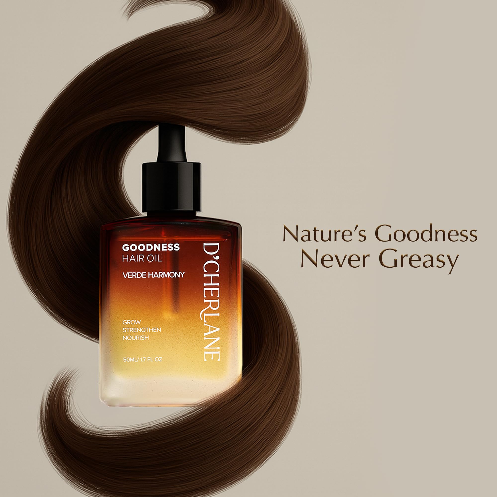 D'Cherlane hair growth oil used as leave-in pre-wash ritual for nourishment.