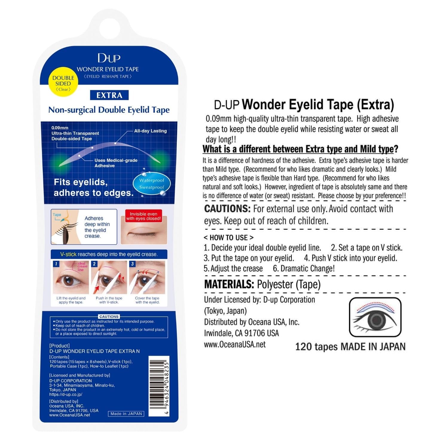 D-UP 120 piece pack keeps extras for repeated use.