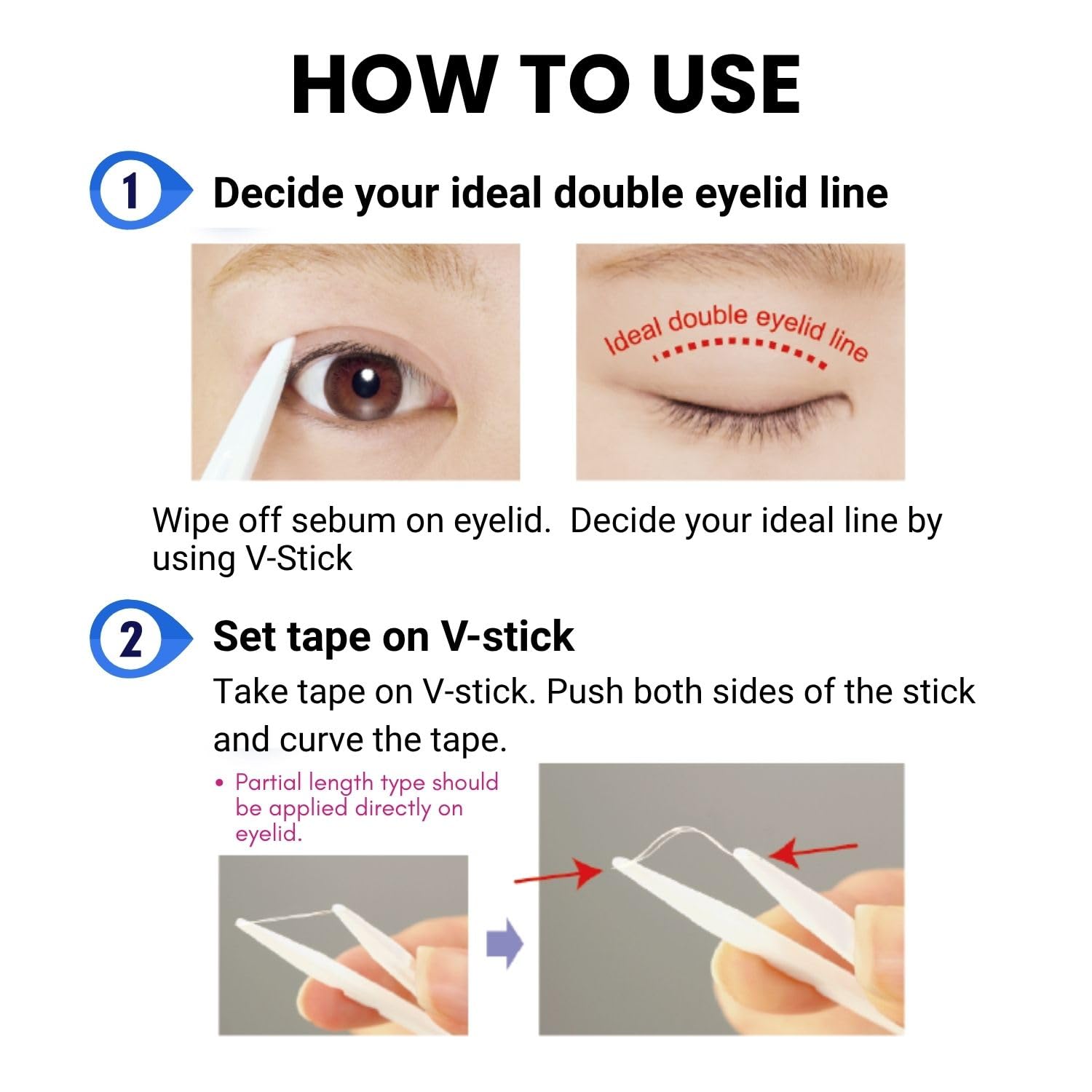 D-UP invisible tape blends seamlessly for natural looking double eyelids.
