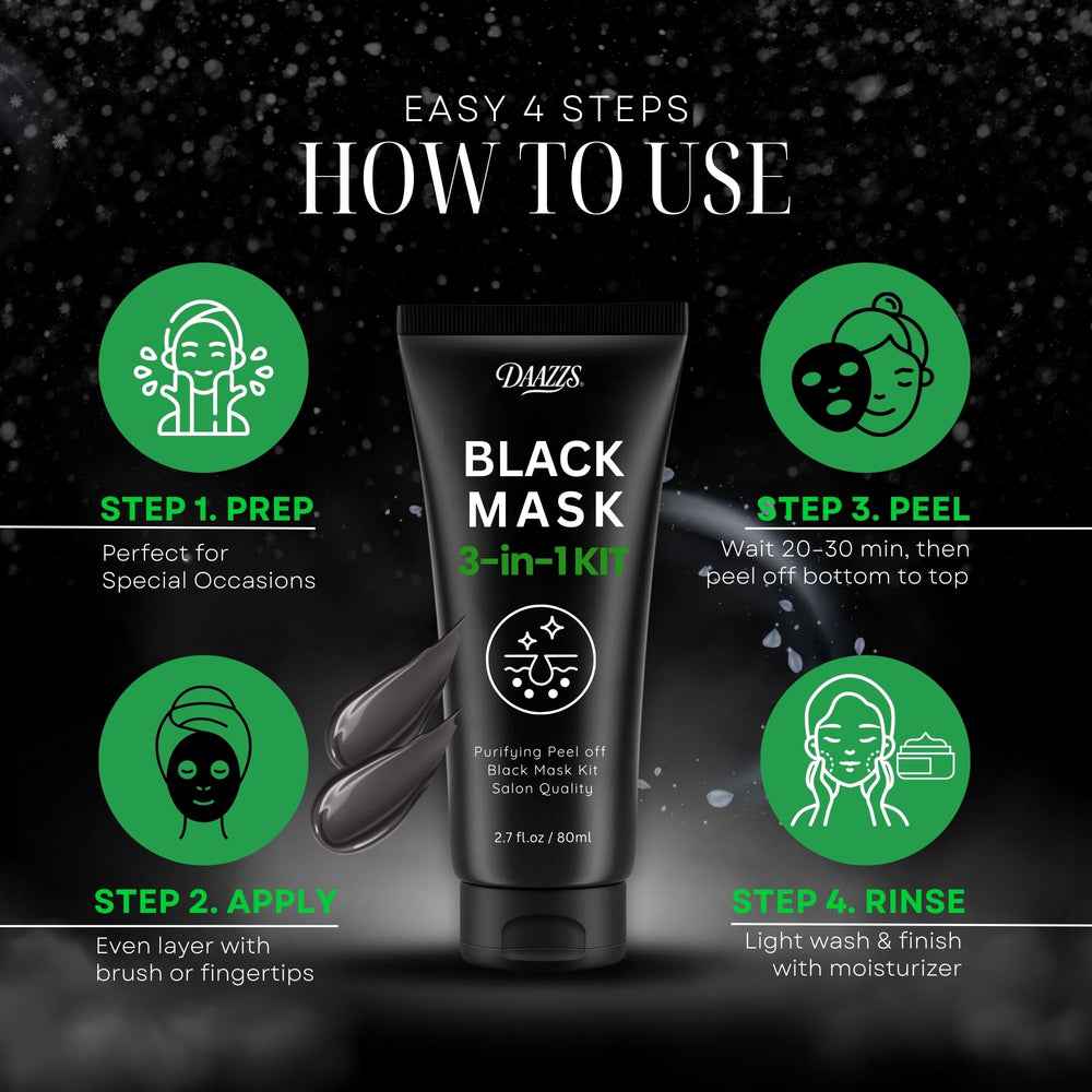 DAAZZS Mask drying scene after 15 minutes for peel-off removal