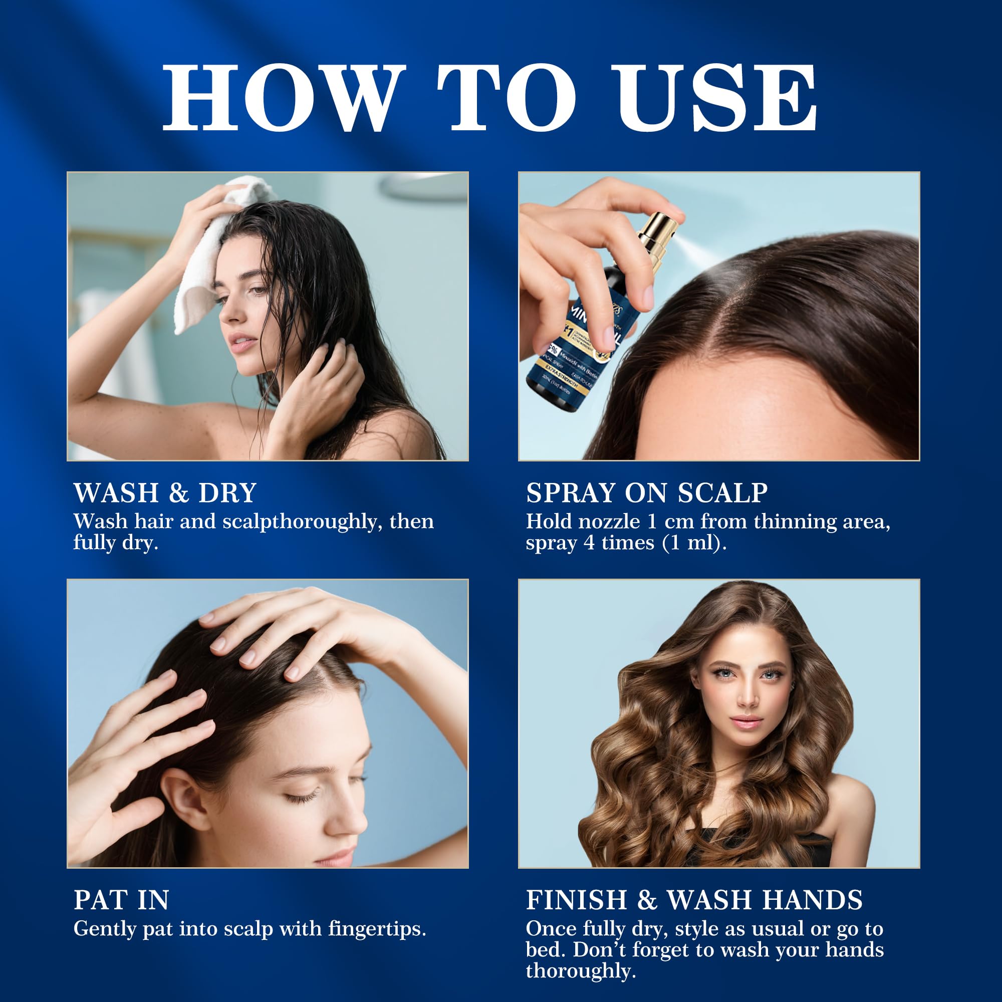 DAAZZS Minoxidil ingredients panel featuring biotin and niacinamide