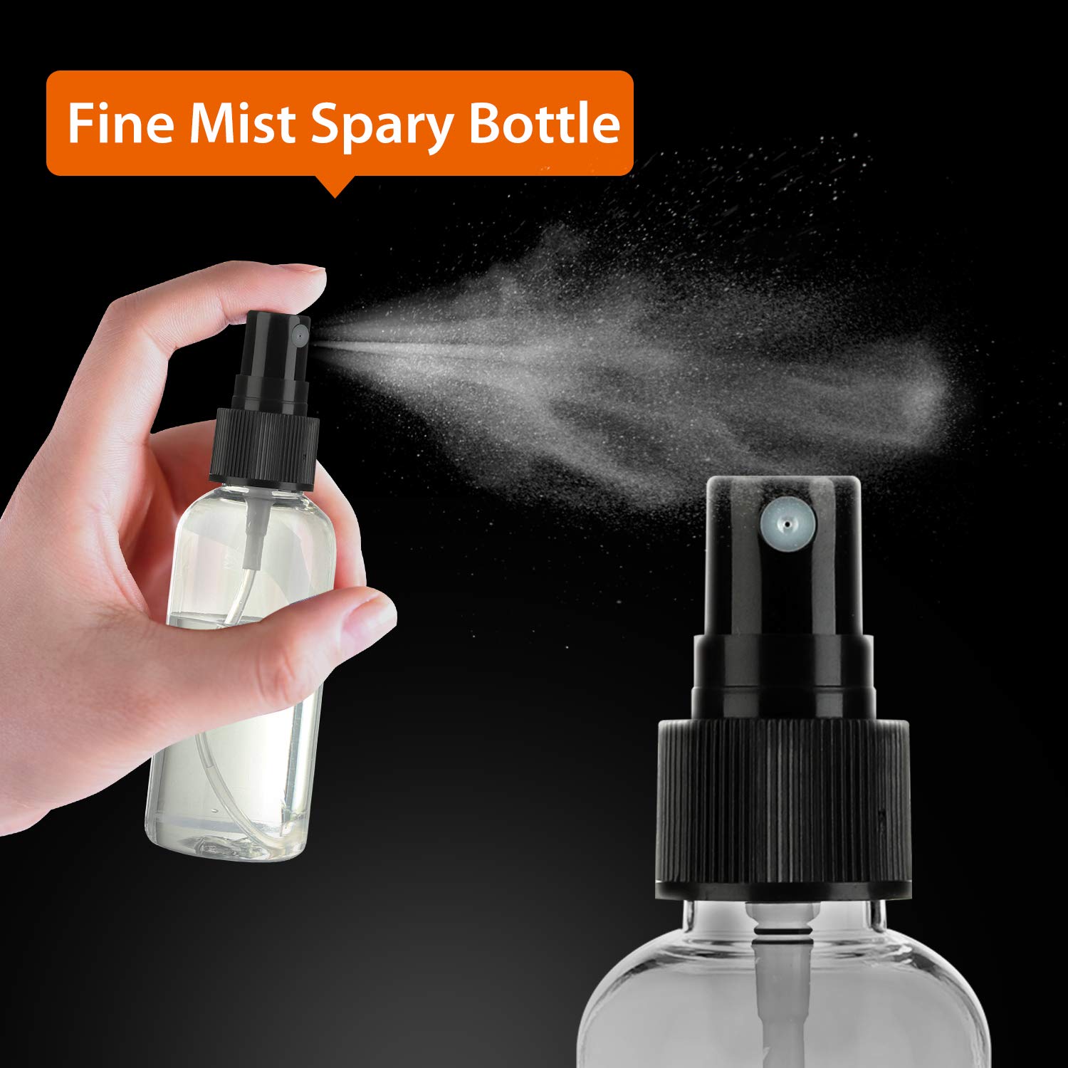 Dabacc spray mist detail highlights smooth spray and refillable design.