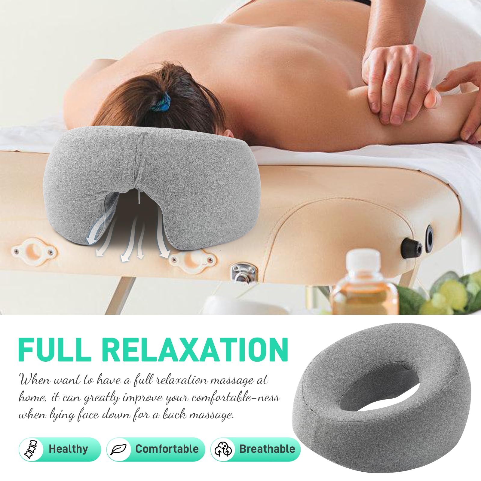 DabaTag face cradle offers neck support during massage sessions