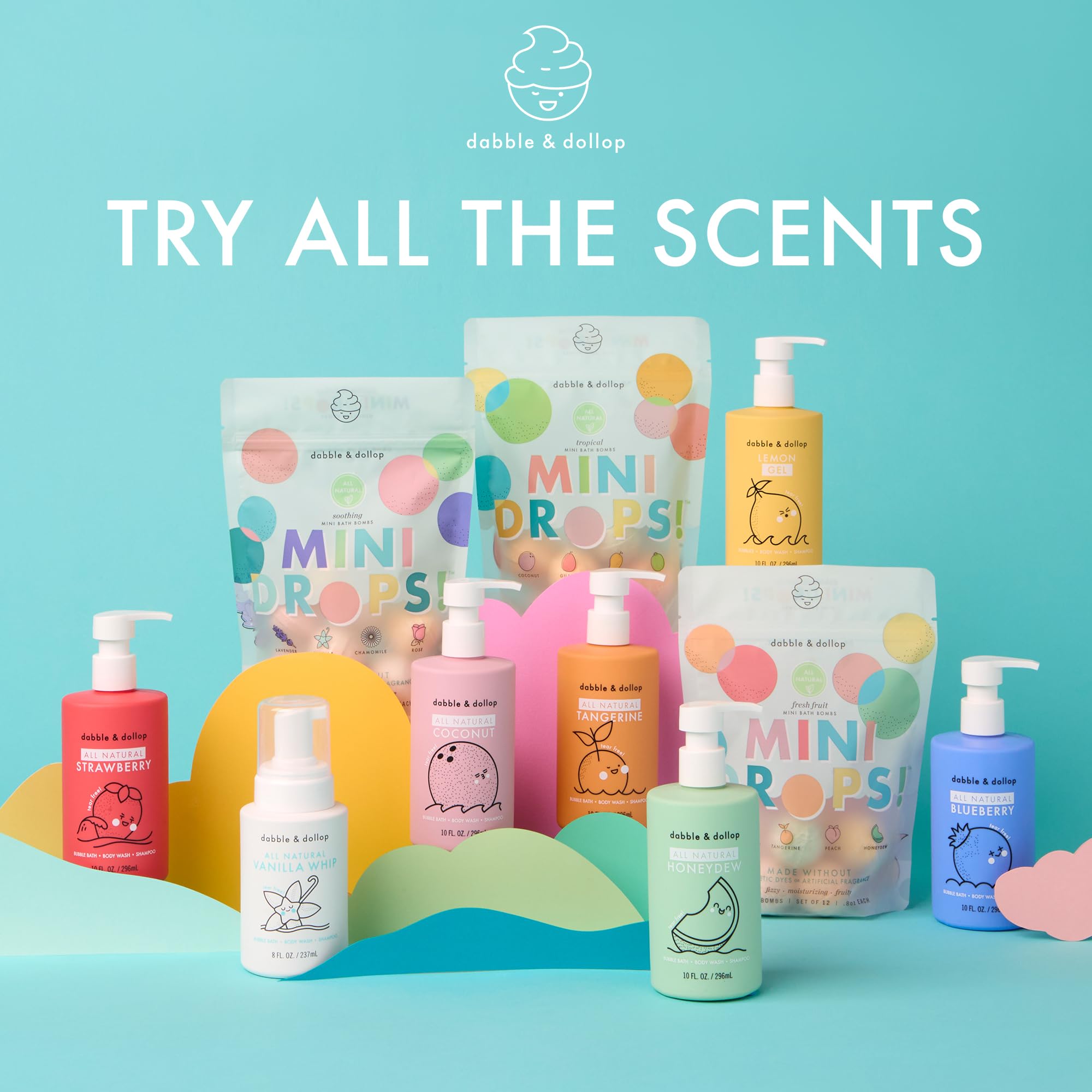 Dabble & Dollop gift-ready tropical set; ideal for birthdays and holidays.