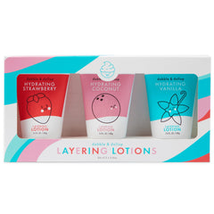 Dabble & Dollop Layering Lotion Strawberry pump for fragrance layering during bath time
