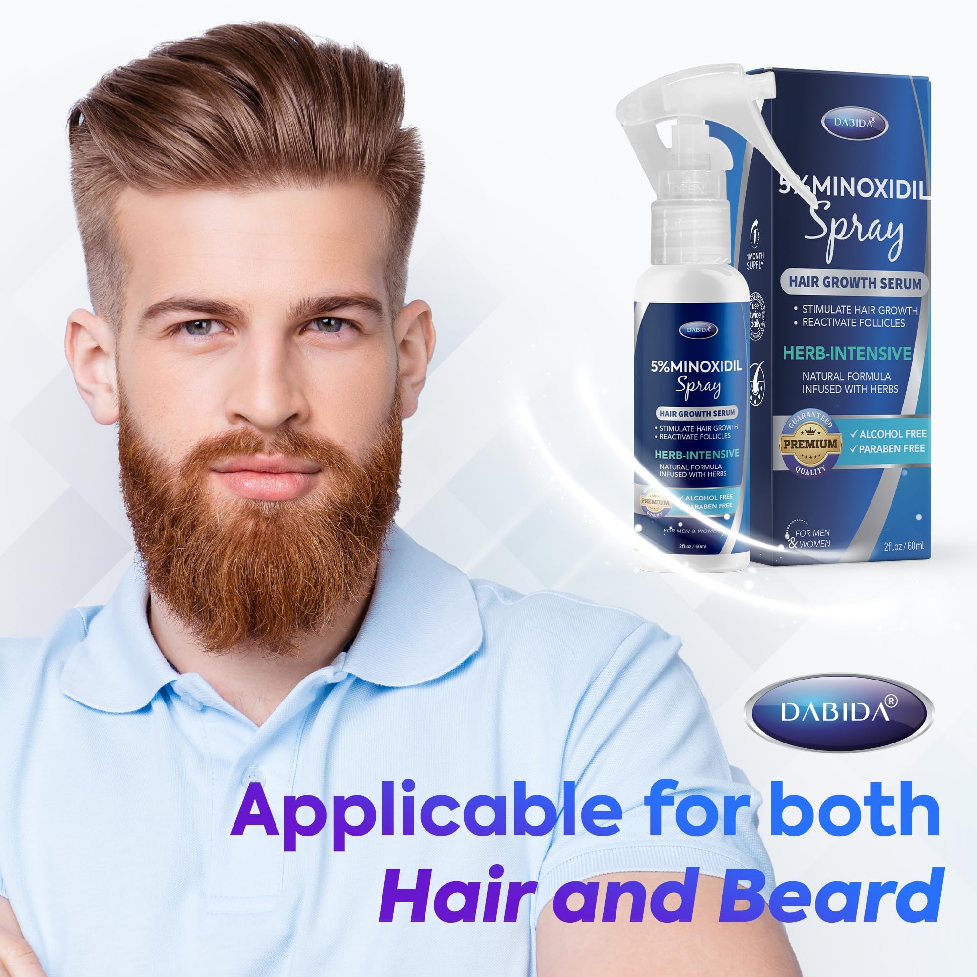 DABIDA Minoxidil in-use scene illustrates daily routine integration.