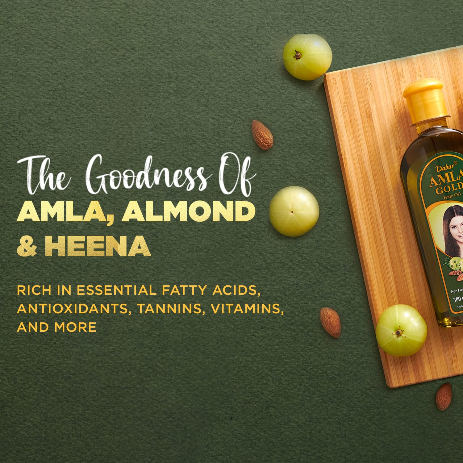 Dabur Vatika Naturals Amla Hair Oil pour action emphasizes easy coverage and scalp care.