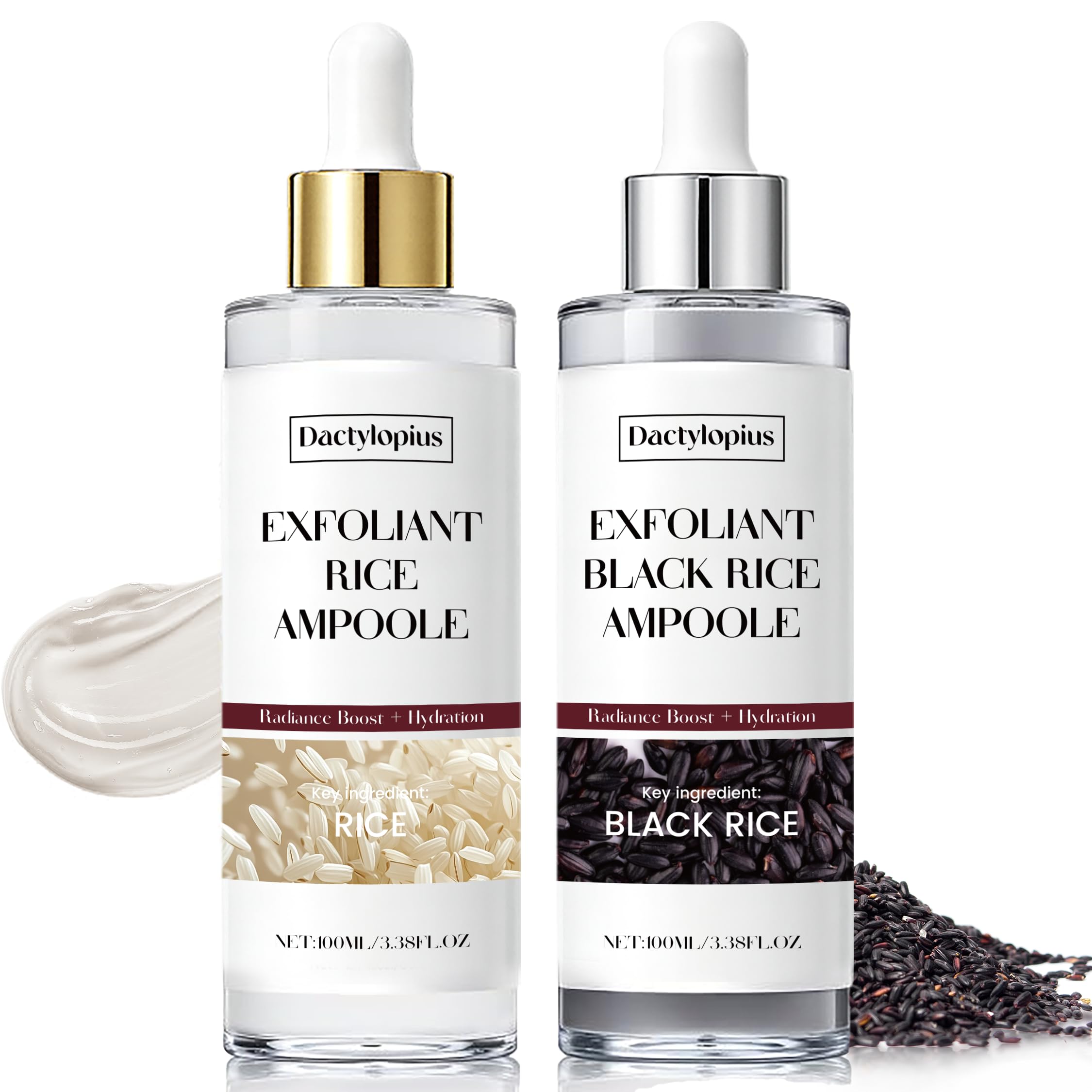 Dactylopius Peel Shot Glow Rice Ampoule Duo bottle delivering hydration and exfoliation.