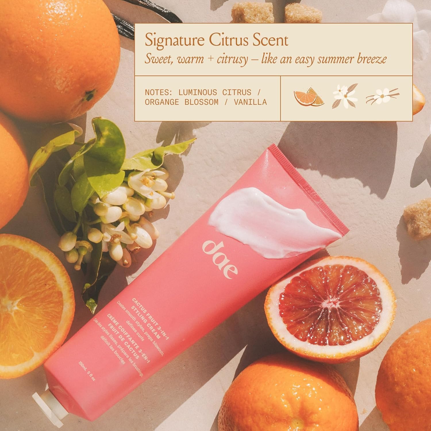 Signature Citrus scent sample packaging complements the Styling Cream experience.