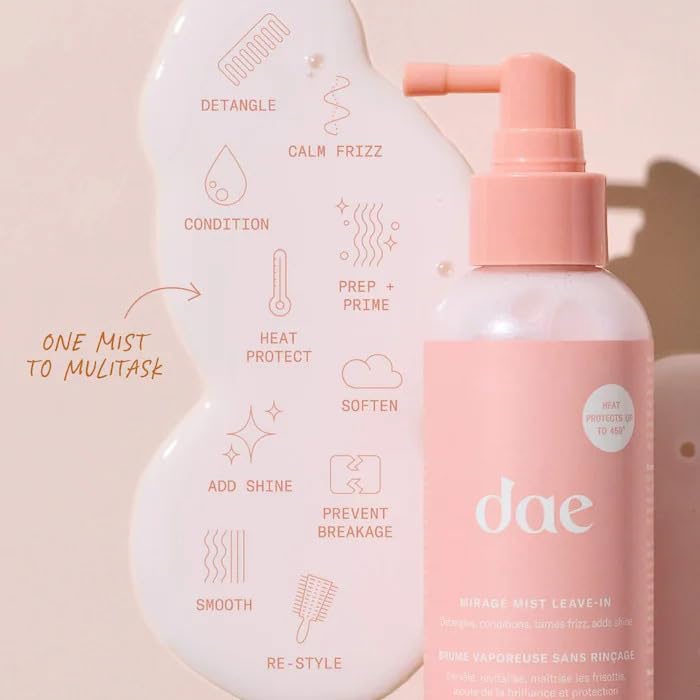 DAE Mirage Mist frizz control on smooth, polished hair