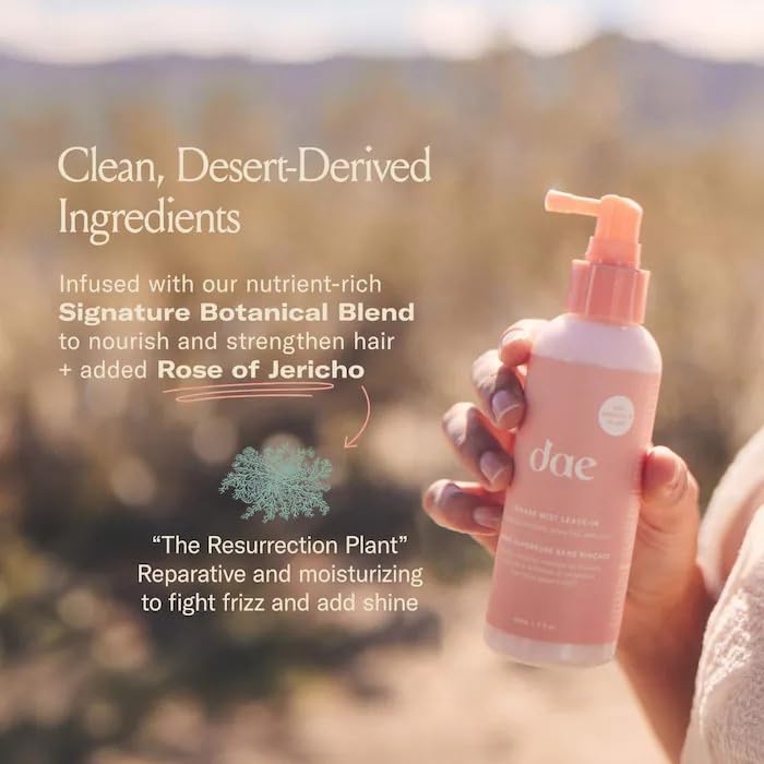 DAE Mirage Mist towel-dried hair being misted for detangling and priming