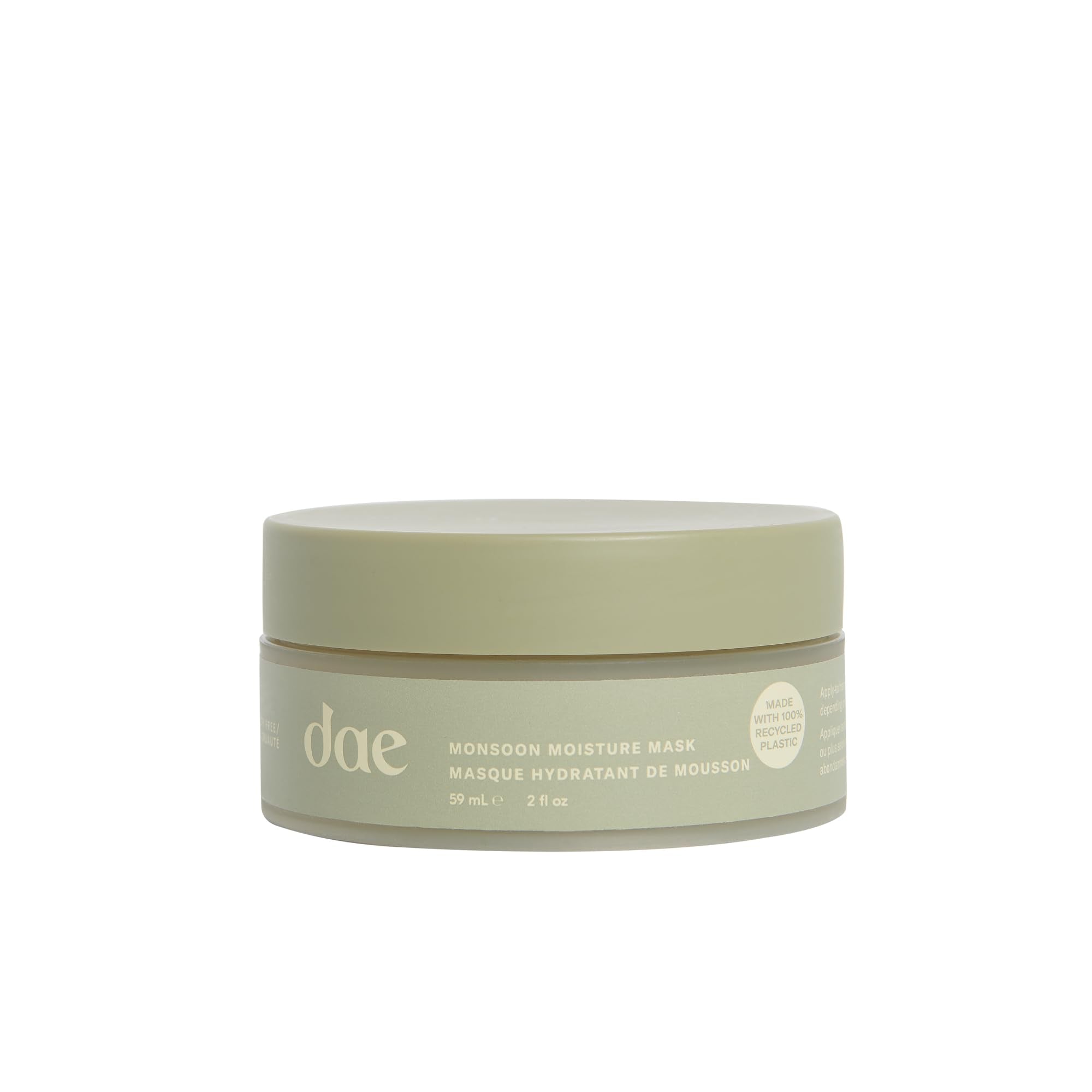 DAE Monsoon Moisture Mask bottle closeup highlighting intense hydration for frizz control