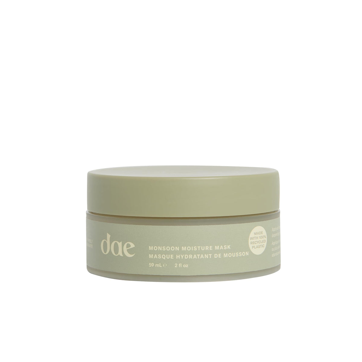 DAE Monsoon Moisture Mask bottle closeup highlighting intense hydration for frizz control