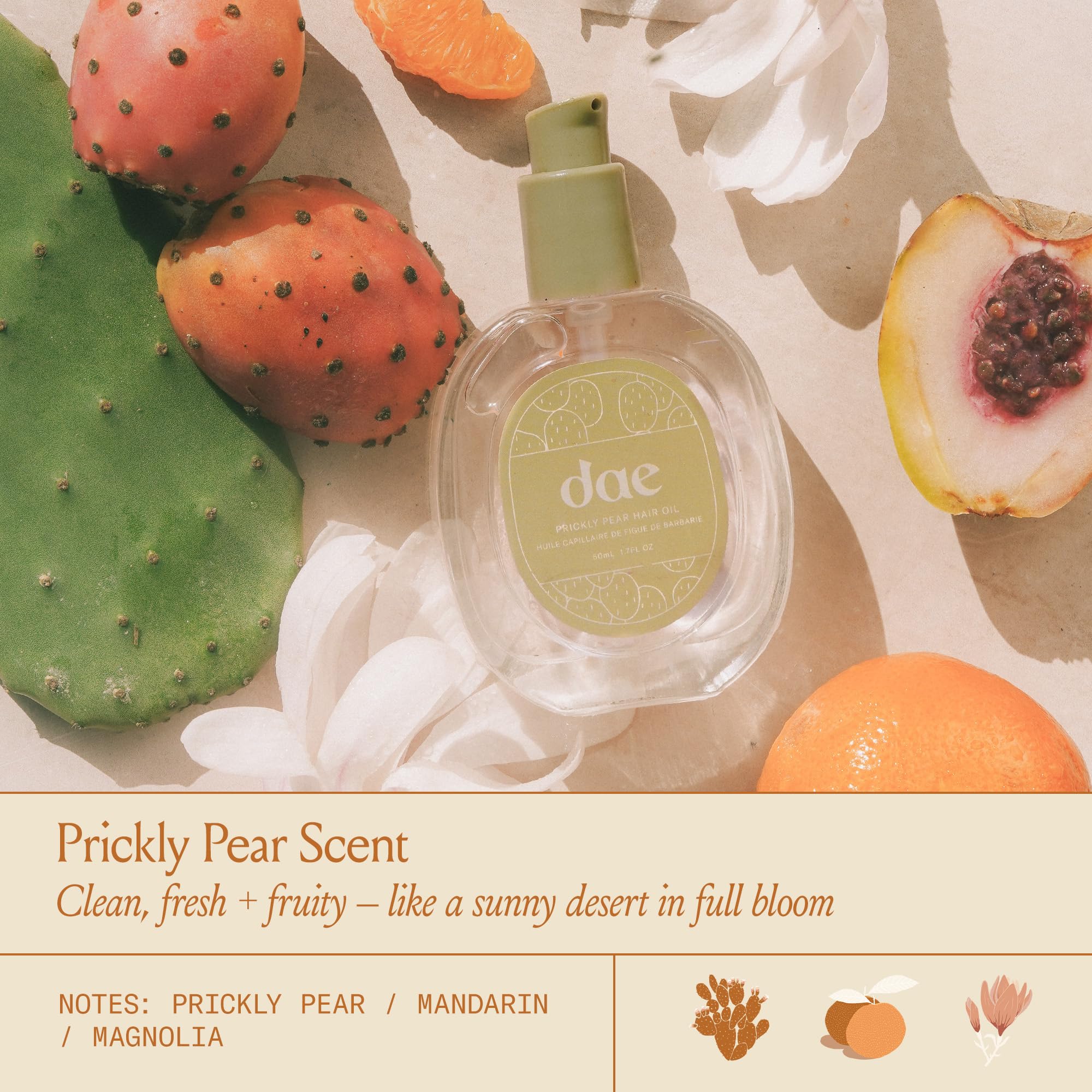 DAE Prickly Pear Hair Oil applied on damp hair to reduce breakage.