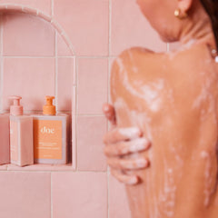 Close-up of rich lather from DAE Beaming Body Wash delivering nourishing suds