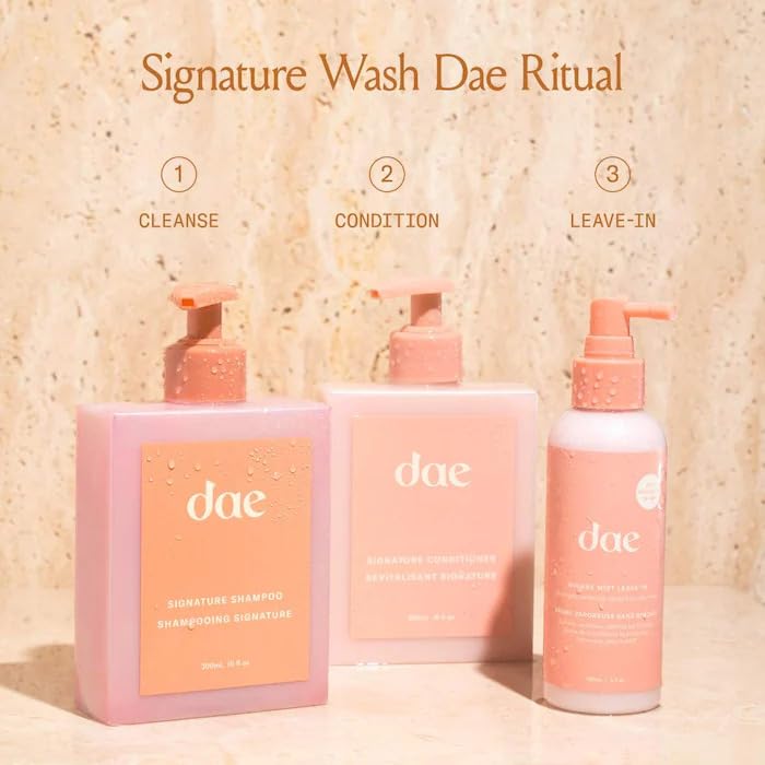 DAE Signature Shampoo recyclable packaging highlights eco-friendly care