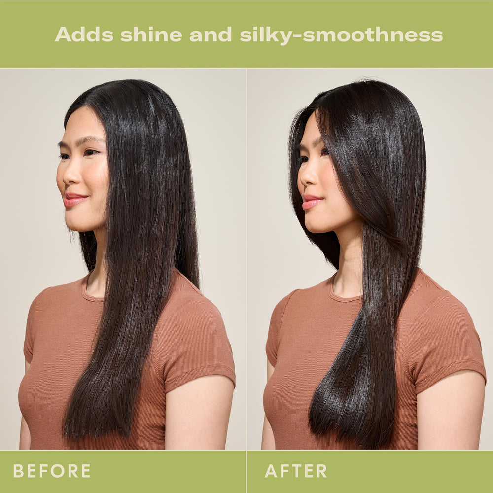 DAE Stargloss frizz tamer close-up emphasizes hydrated, calm strands