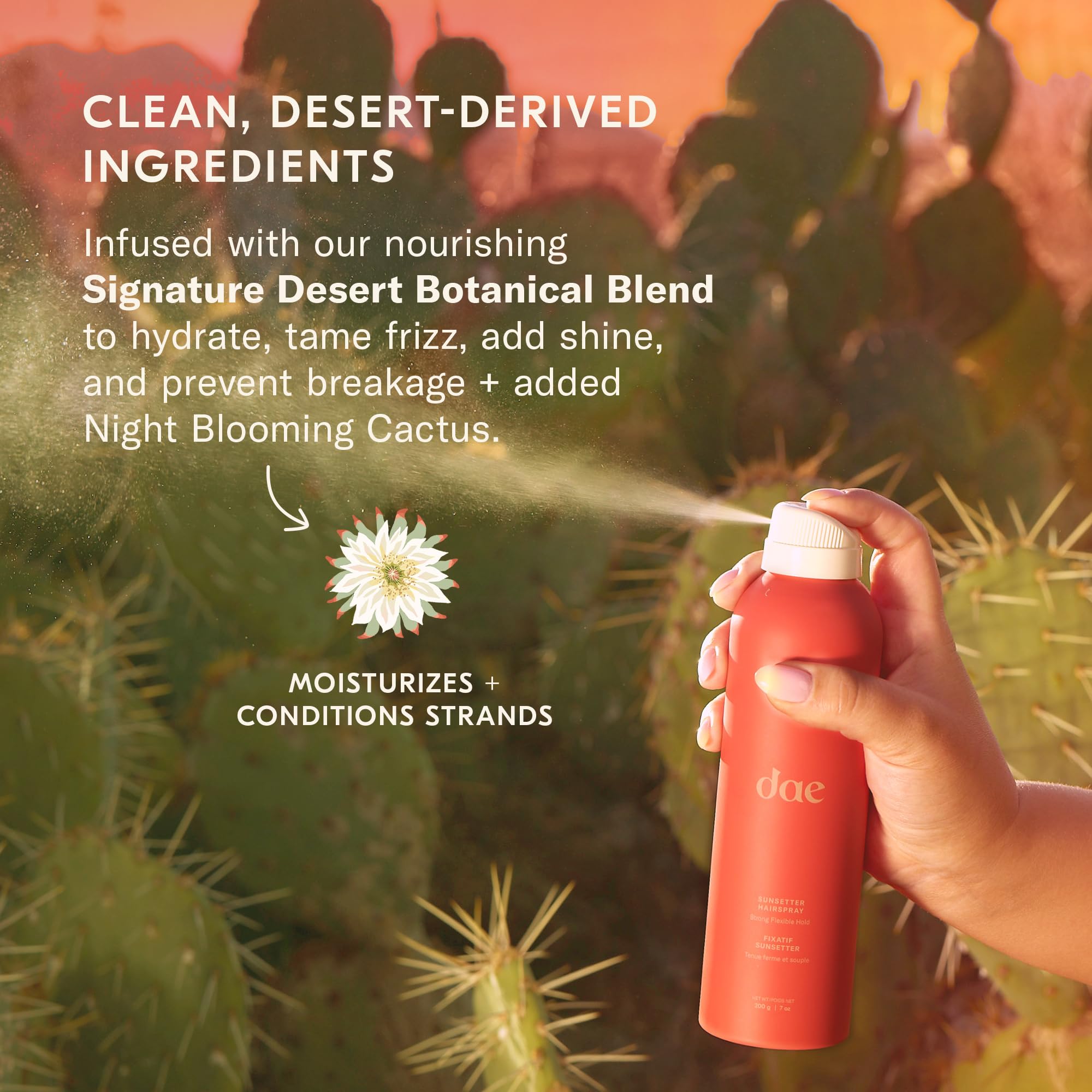 DAE Sunsetter bottle clearly labeled vegan and sulfate-free