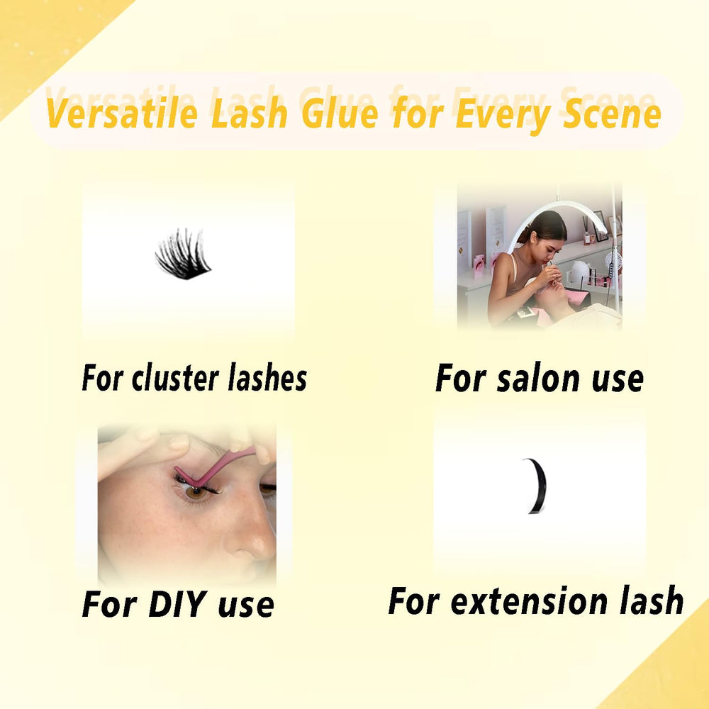 DAHPURE cluster lash glue bottle close-up emphasizes precise needle tip