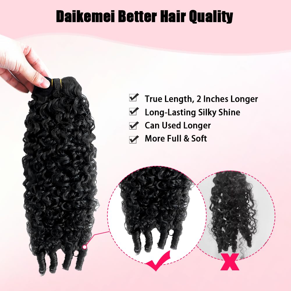 Daikemei Burmese curly bundles double weft close-up ensures durability and minimal shedding