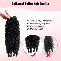 Daikemei Burmese curly bundles double weft close-up ensures durability and minimal shedding