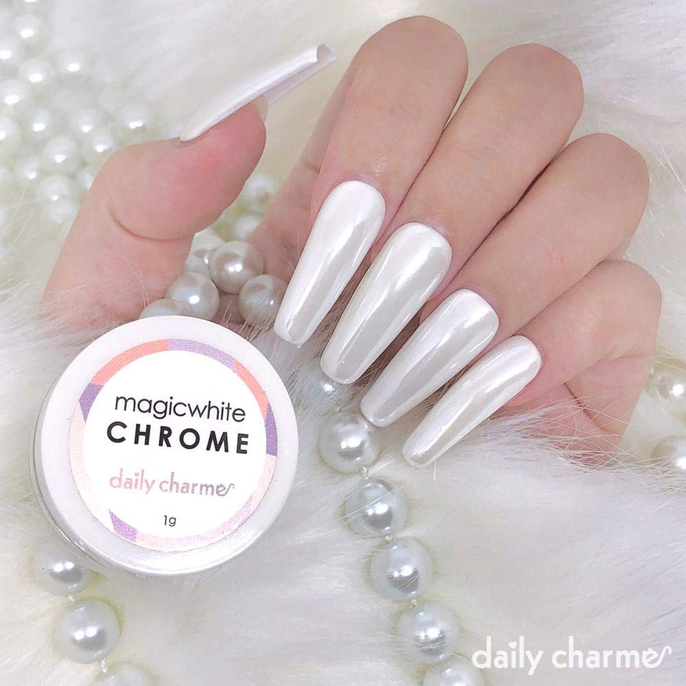 Daily Charme Magic White Chrome powder tools setup for easy application