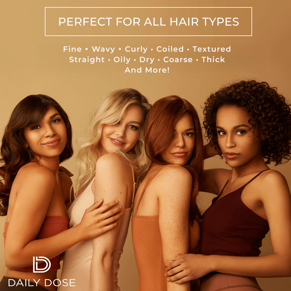 Daily Dose color-protection bottle suggests color-safe styling and care.
