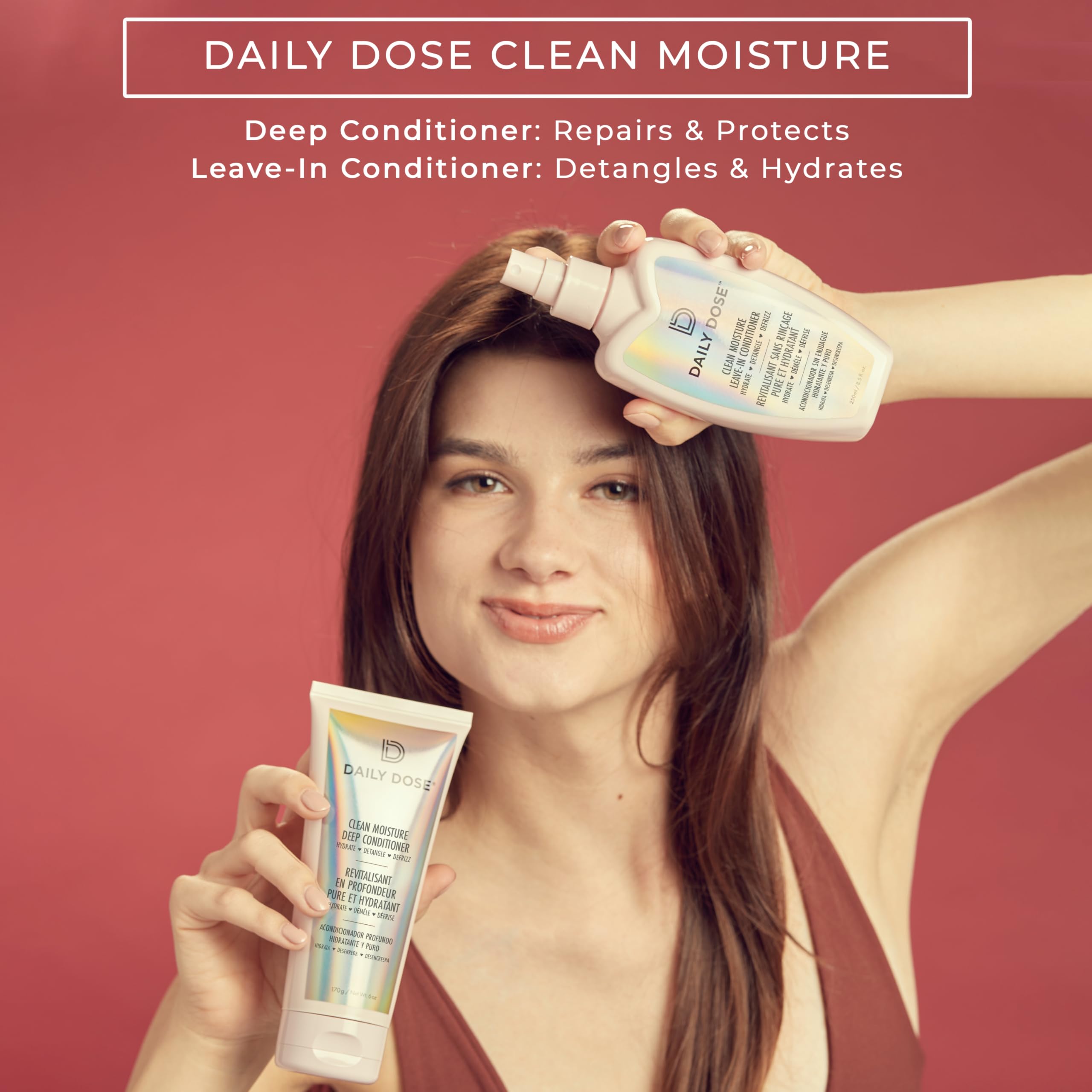 Daily Dose deep-conditioning hair mask jar delivers moisture to color-treated hair.