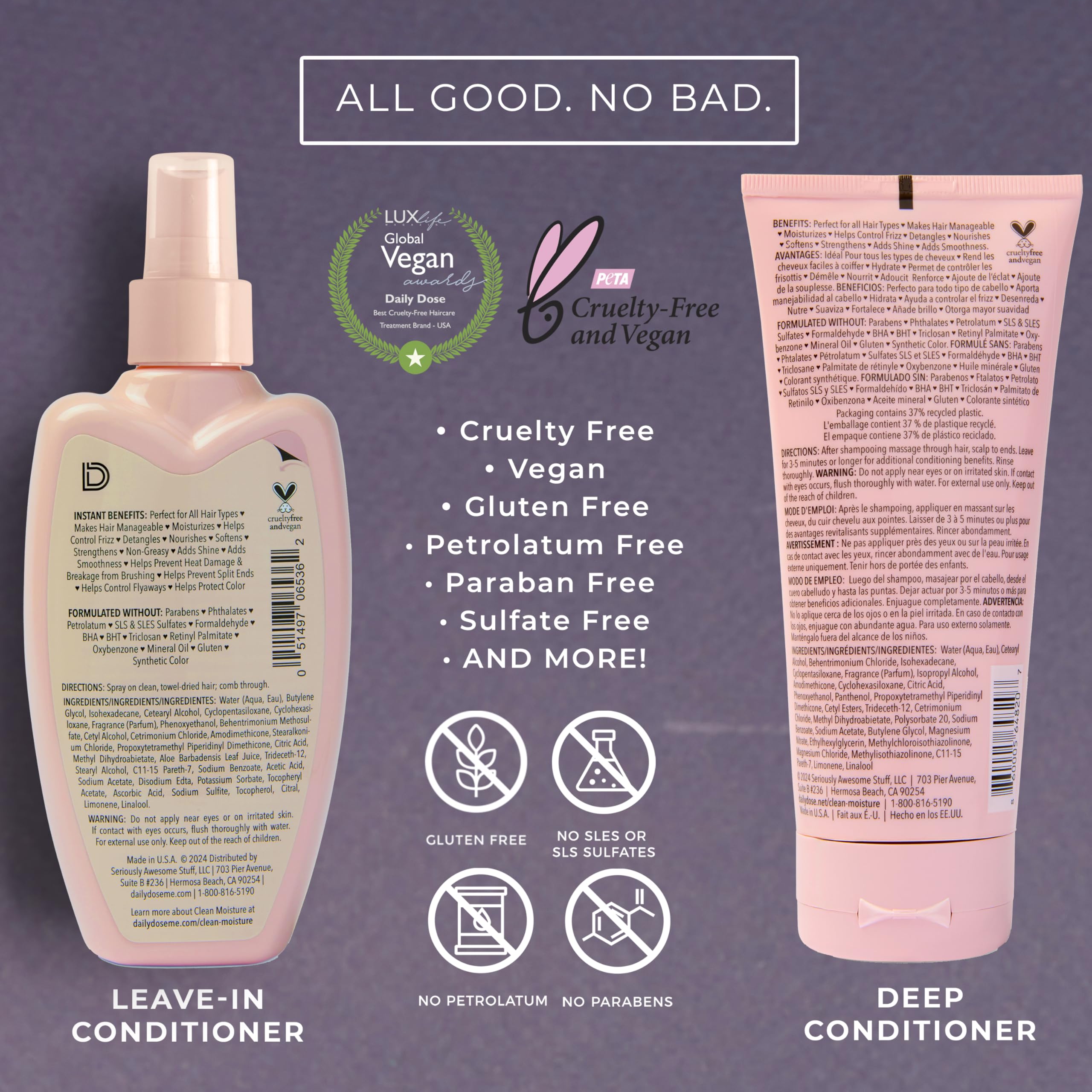 Daily Dose deep conditioner mask on hair after washing for softness.