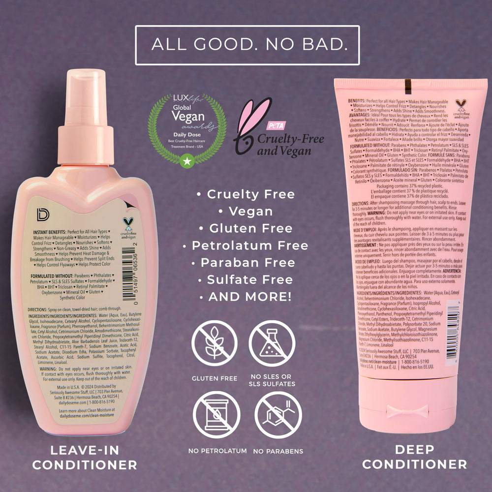 Daily Dose deep conditioner mask on hair after washing for softness.