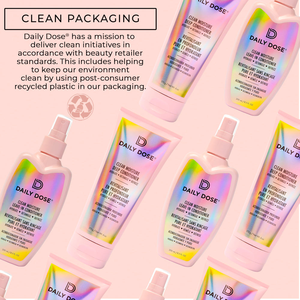 Daily Dose gift-ready packaging beside shower essentials.