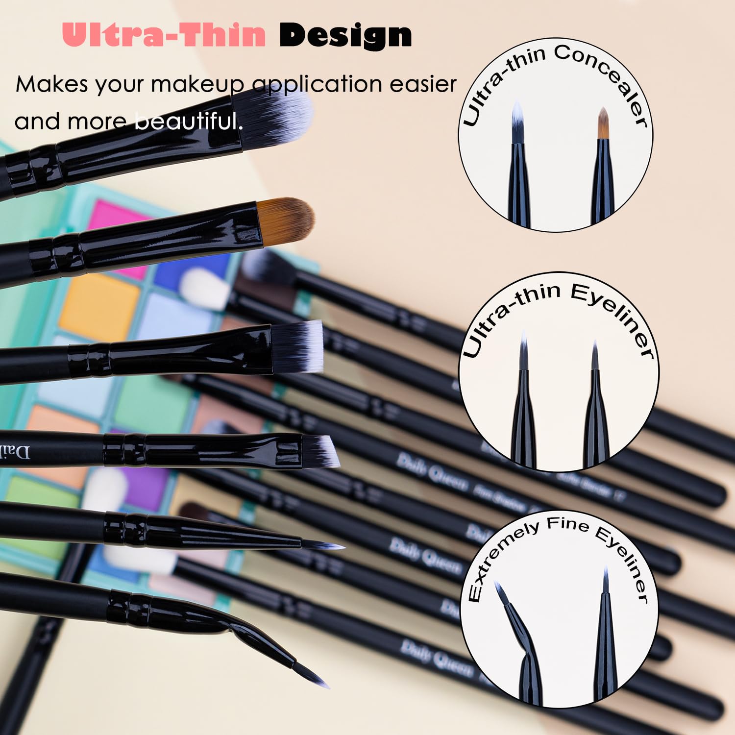 Daily Queen eyeshadow blending brush helps seamless shading for professional-looking lids.