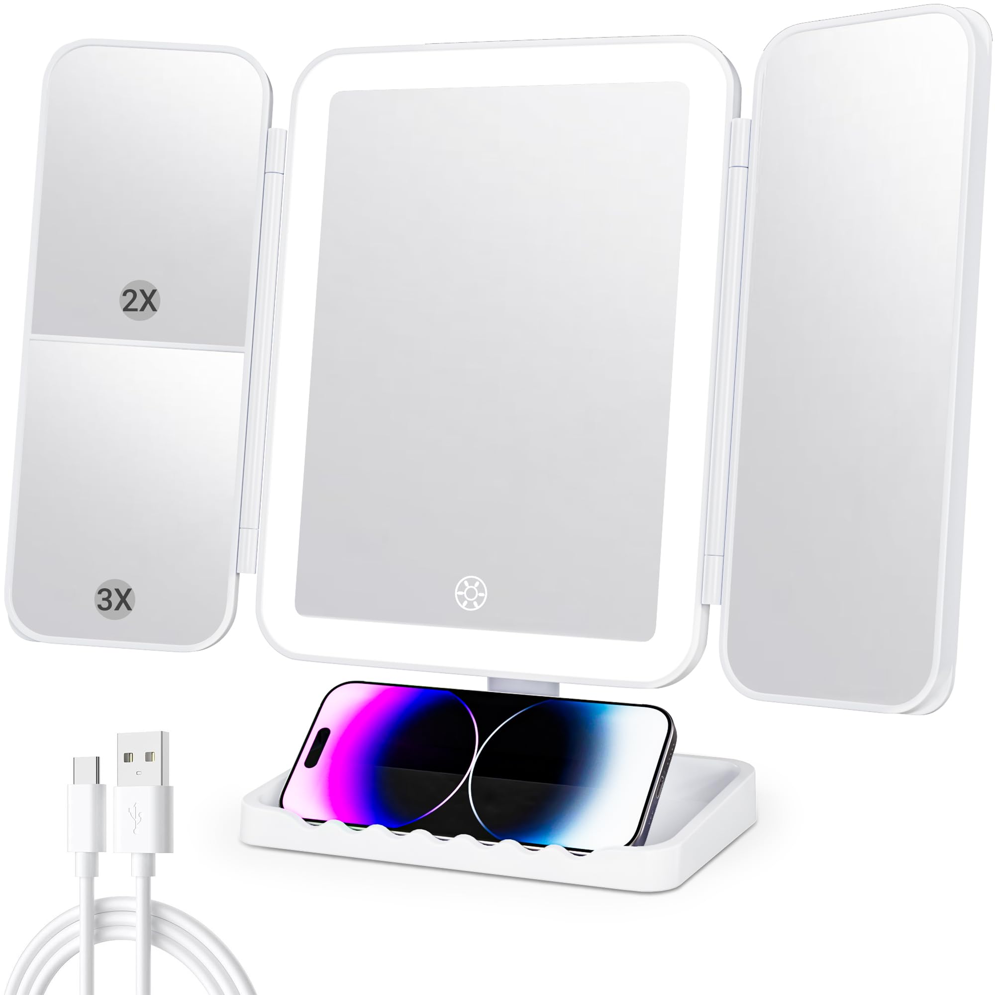 DailyCuddles makeup mirror with lights offers even illumination for flawless makeup application