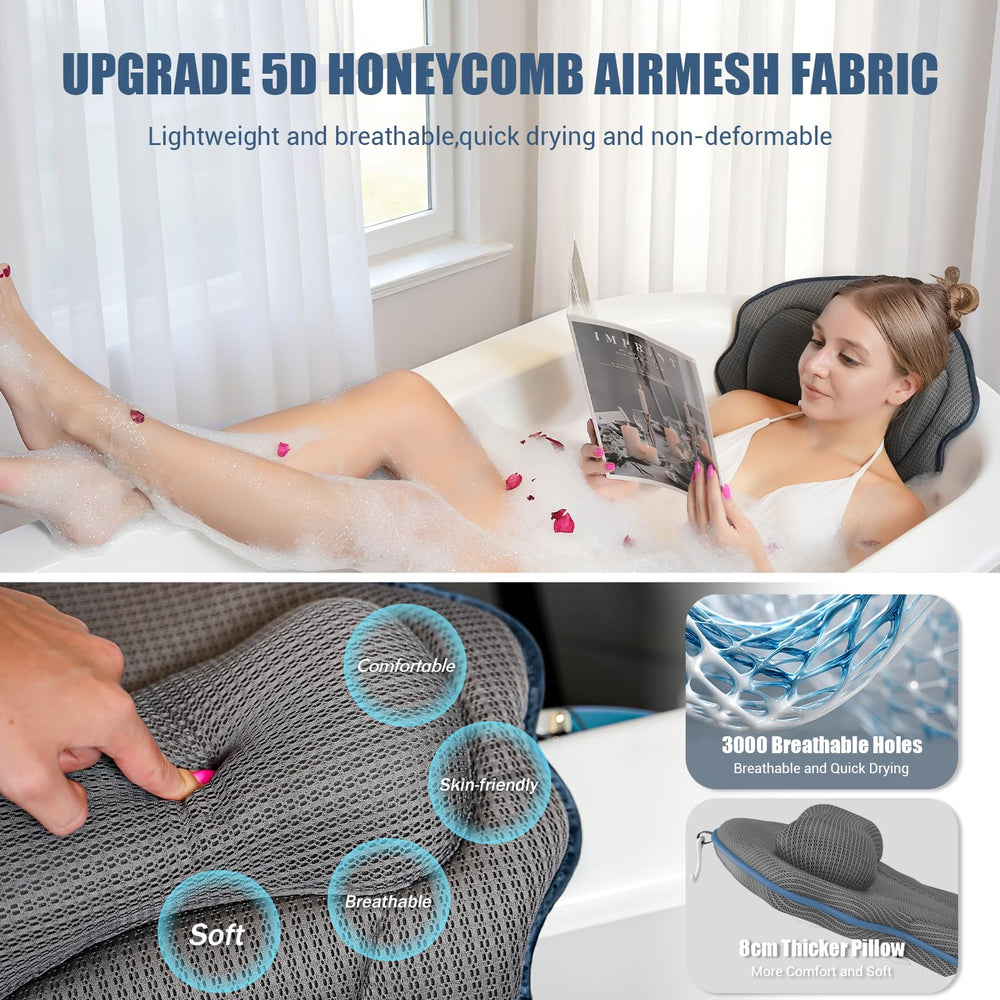 DaintyStar 3-in-1 bath pillow supports full body, neck, and back.