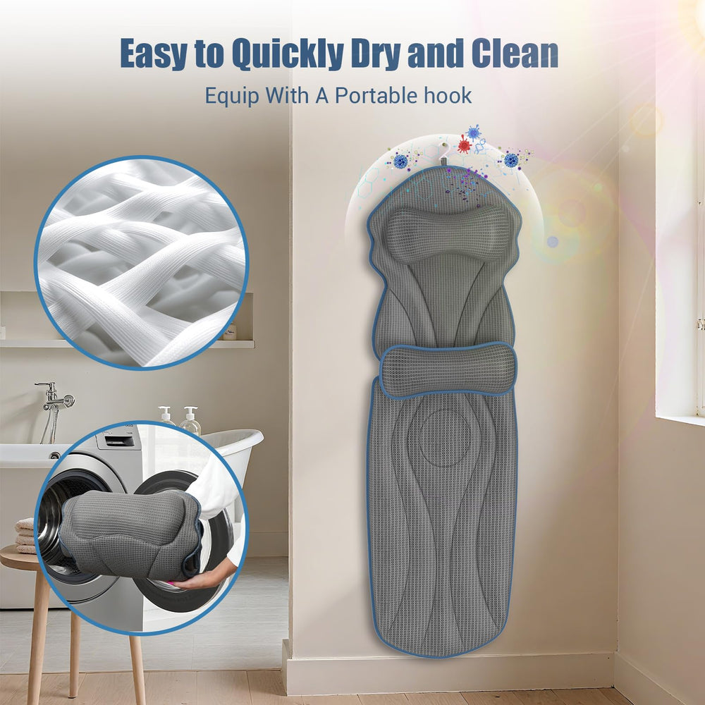 DaintyStar universal-fit bath pillow adapts to many tub styles.