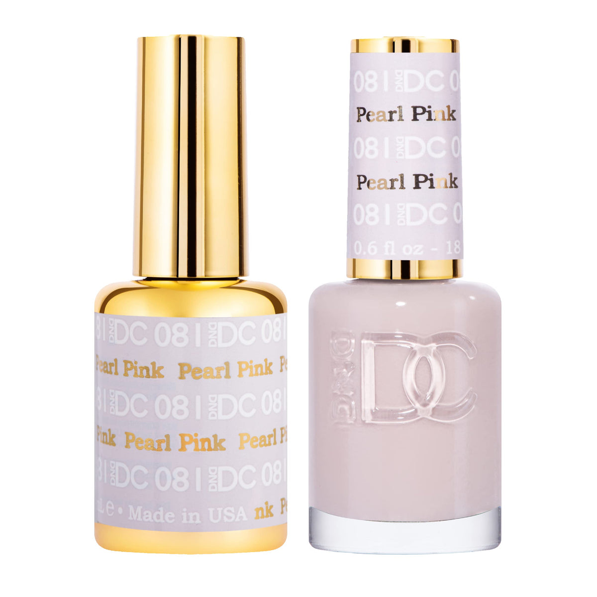 DAISY DND DC Pearl Pink gel polish bottle with rich color for high-gloss nails.