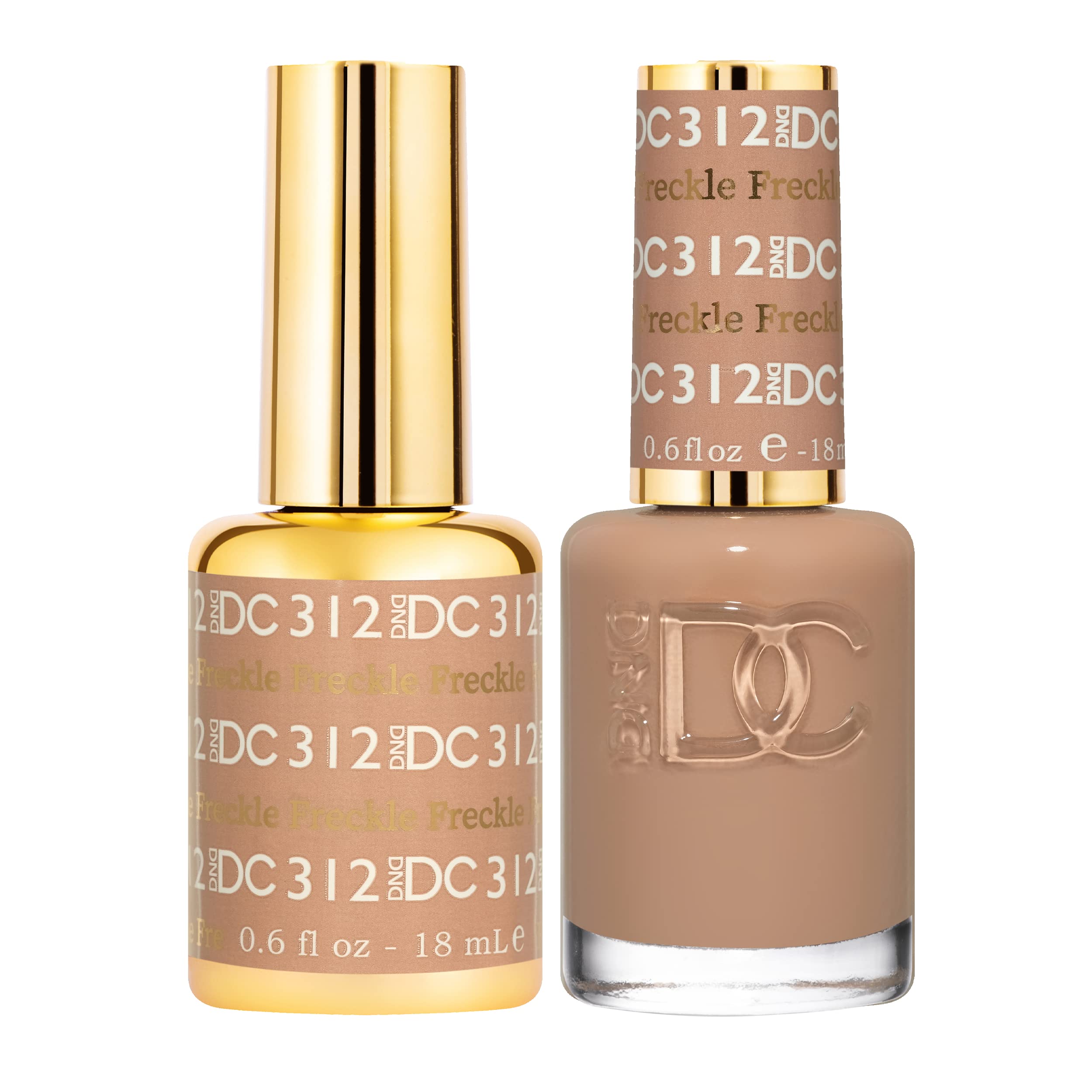 Daisy DND DC gel polish Freckle bottle in deep nude with long wear color.
