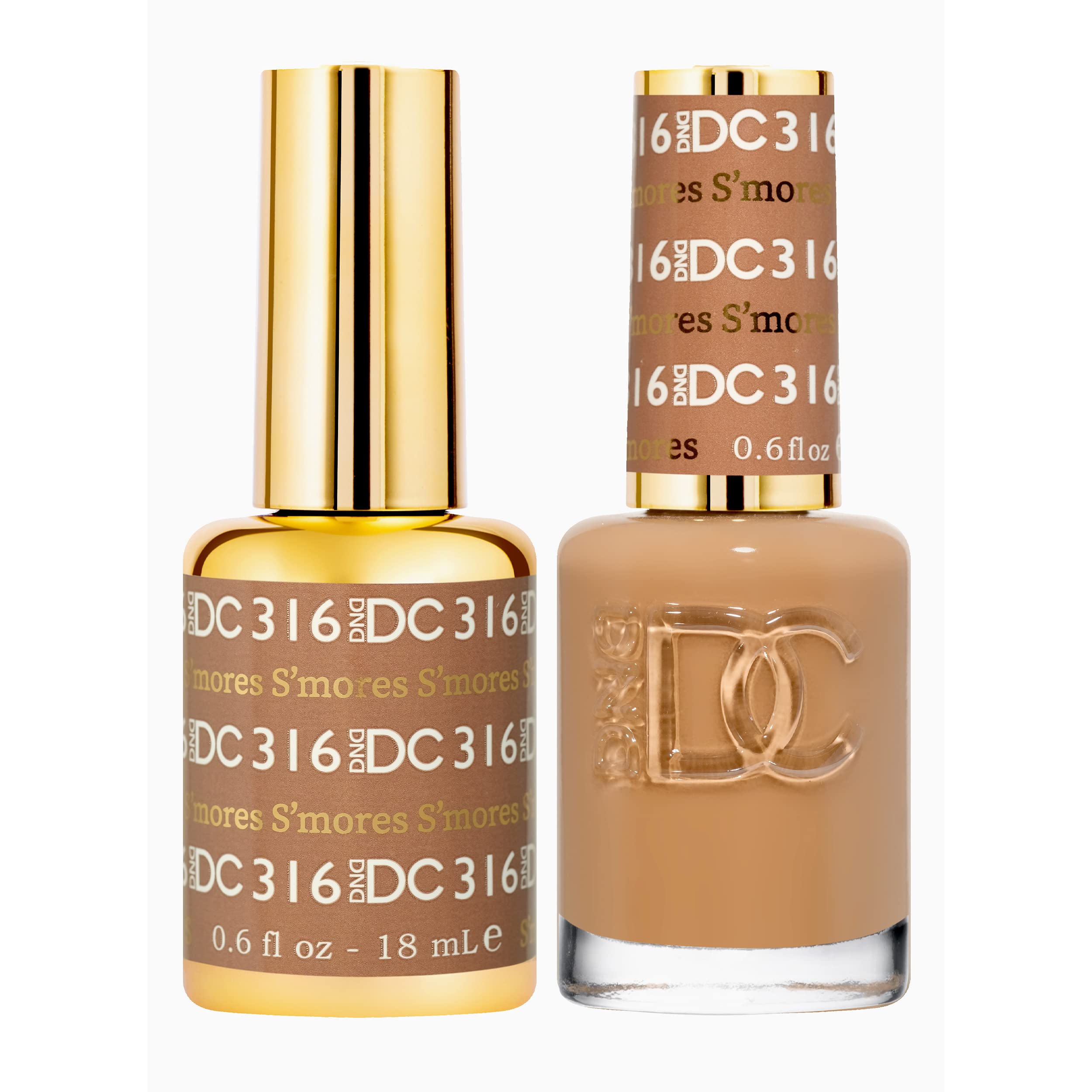 Daisy DND DC gel polish S’mores close-up with rich brown shade for statement nails