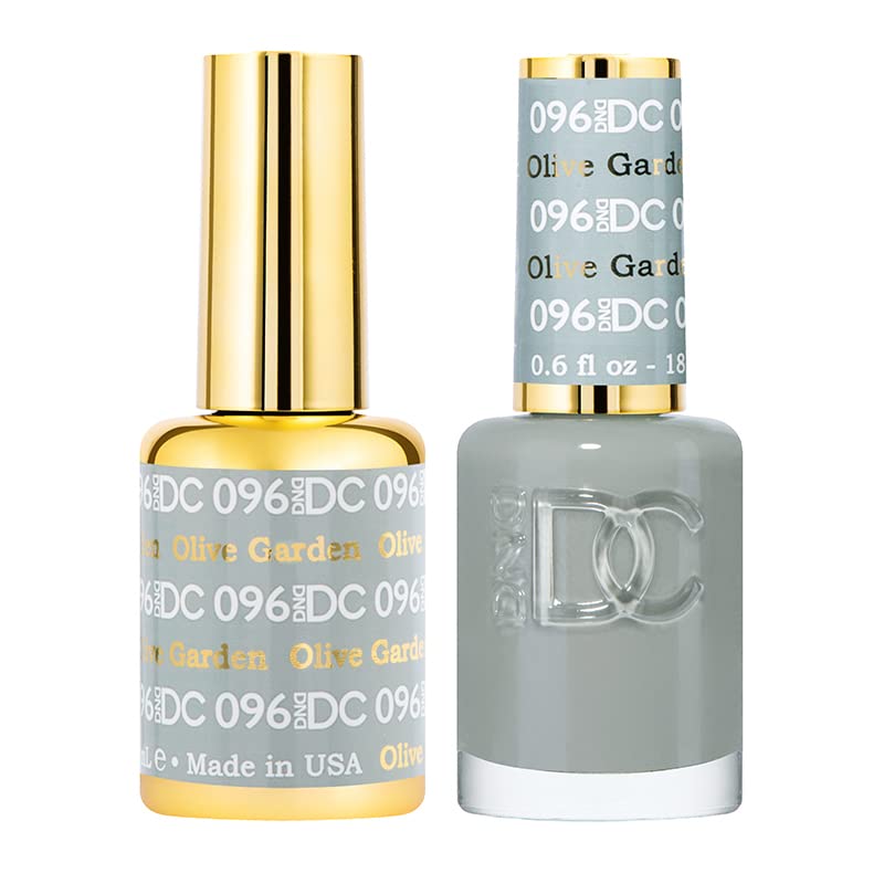 DAISY DND Olive Garden gel polish bottle close-up showing long-lasting olive green color