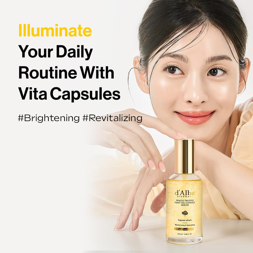 d'alba Piedmont 40K glow capsules close-up emphasizing hydration potential